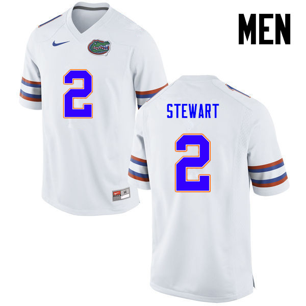 Men Florida Gators #2 Brad Stewart College Football Jerseys-White - Click Image to Close
